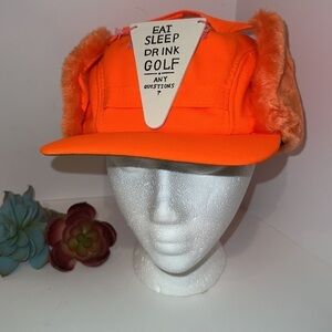 YoungAn Hat Mens Orange Eat Sleep Drink Golf Does Anyone Have Any Questions Cap